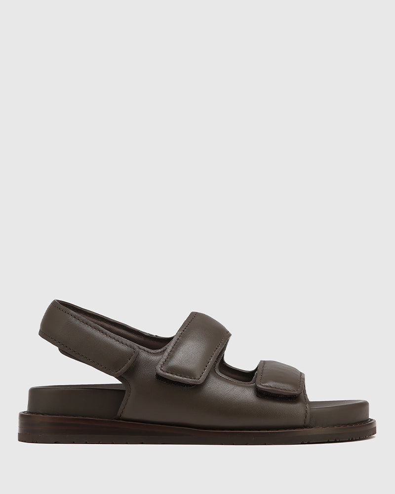 Alexsandra Espresso Leather Sandal