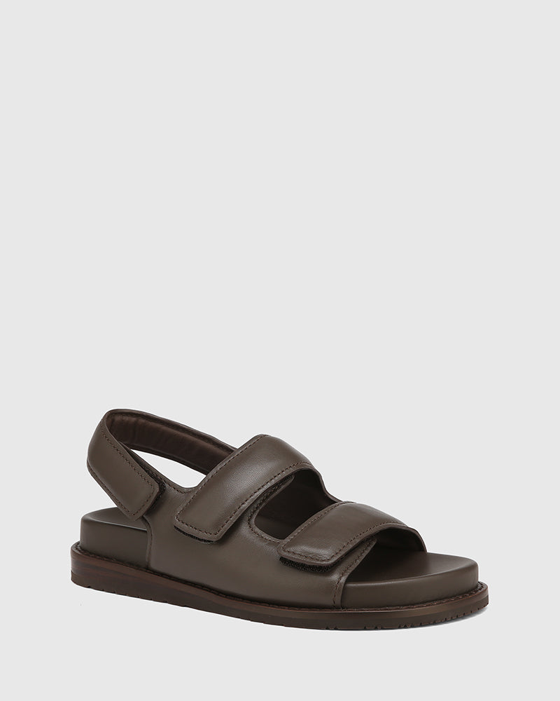 Alexsandra Espresso Leather Sandal