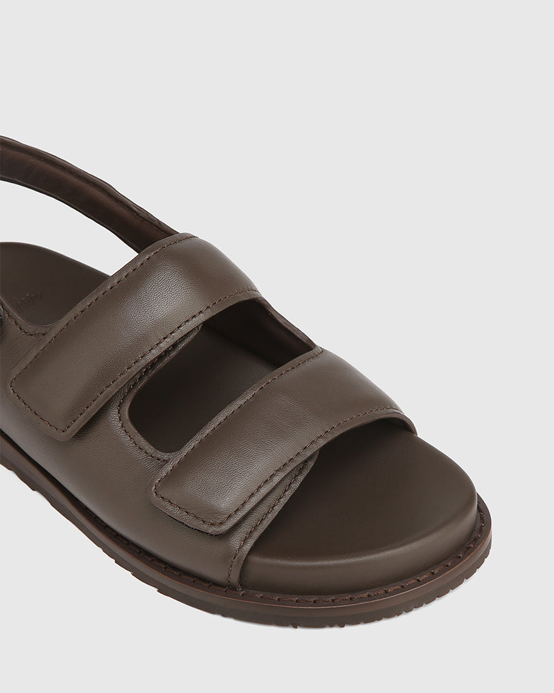Alexsandra Espresso Leather Sandal