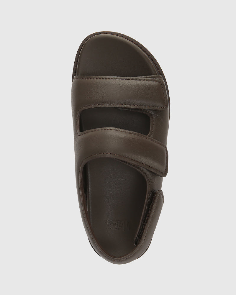 Alexsandra Espresso Leather Sandal