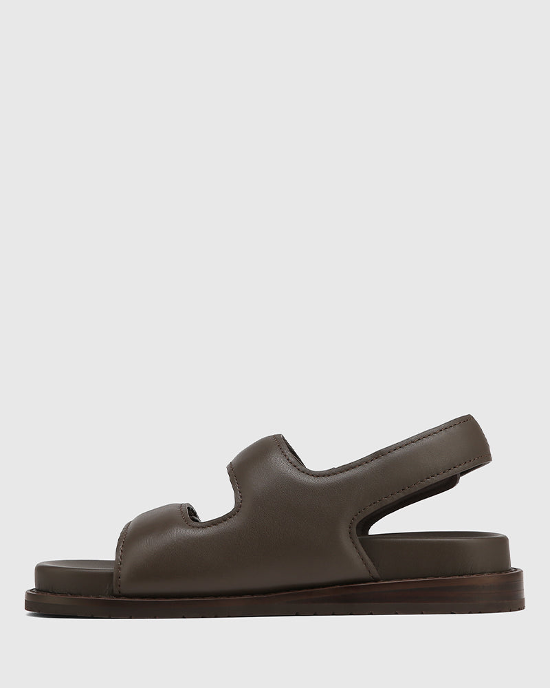 Alexsandra Espresso Leather Sandal