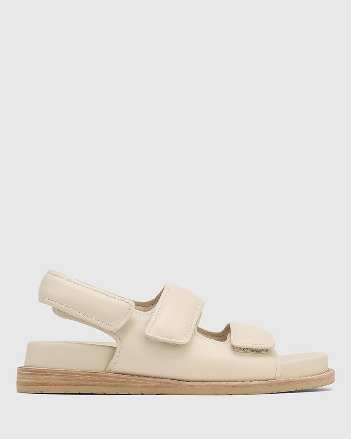 Alexsandra Vintage Ivory Leather Sandal