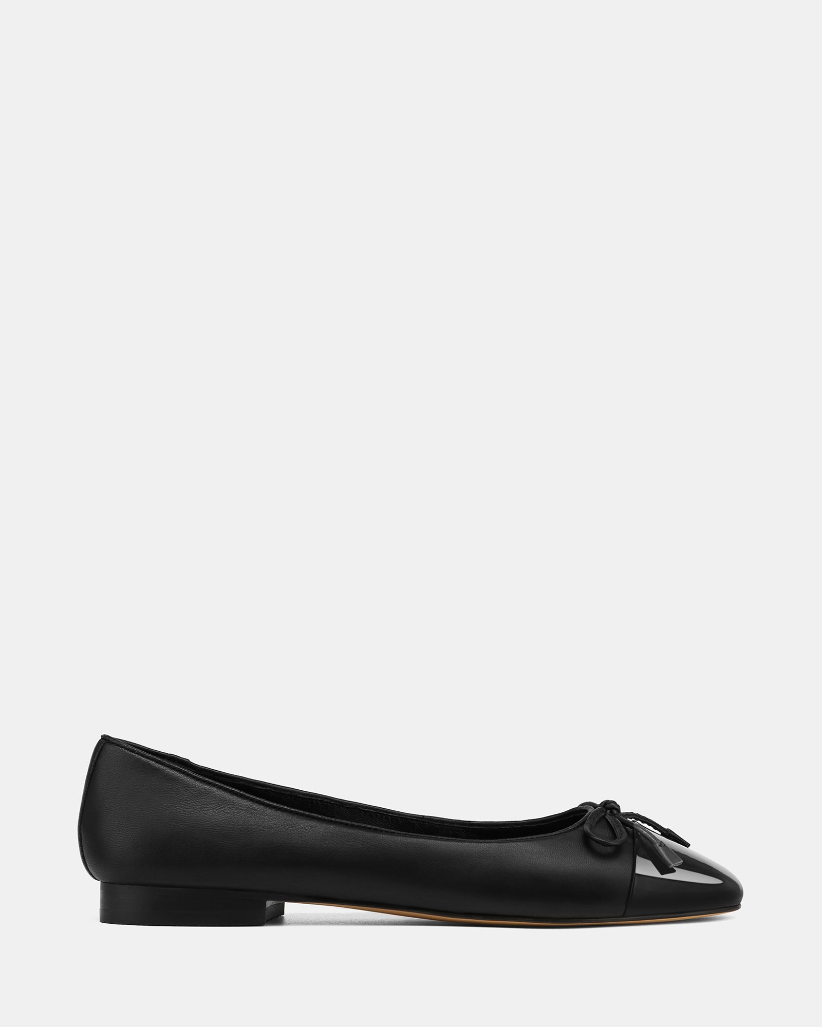 Amelia Black Leather Ballet Flats