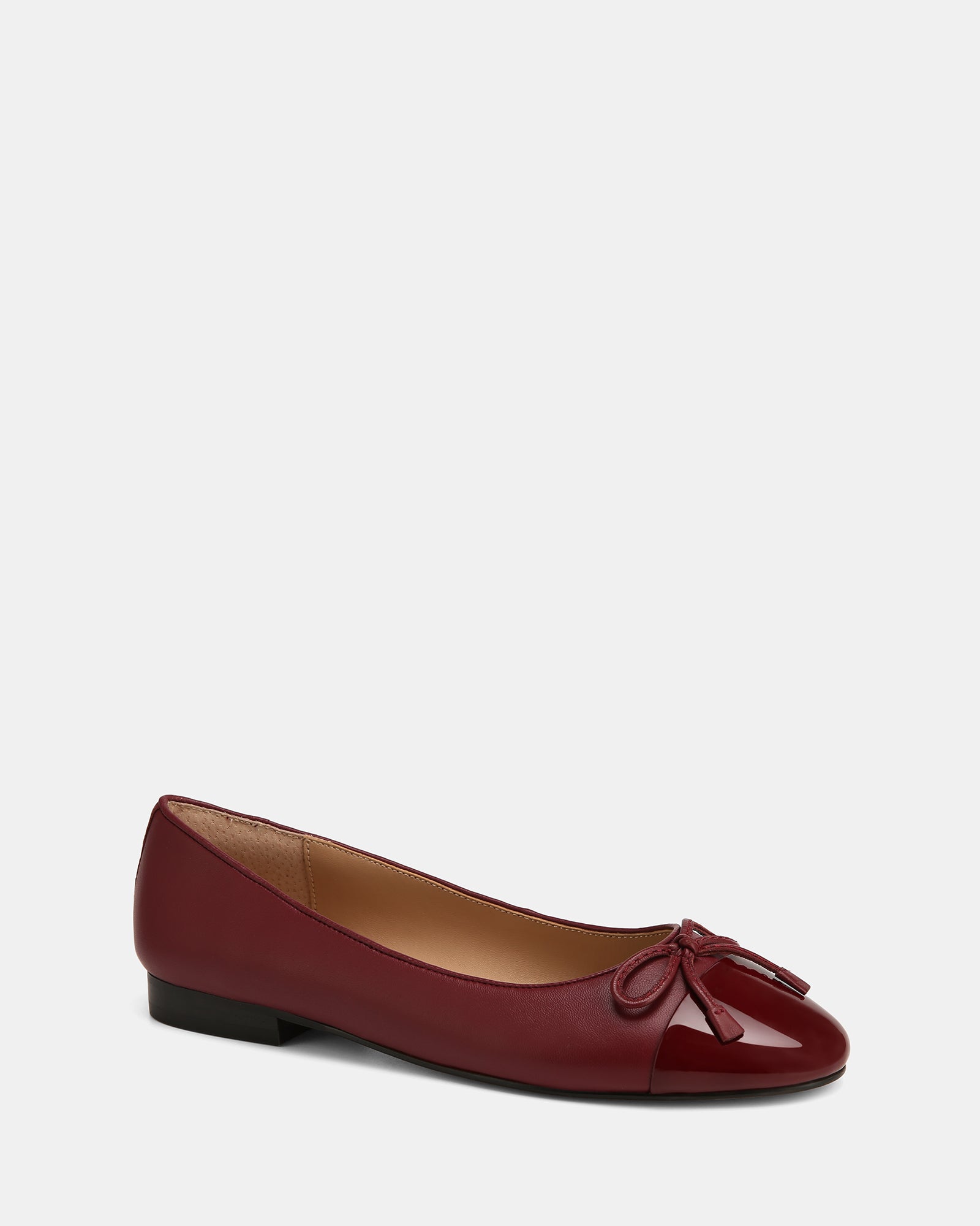 Amelia Wine Leather Ballet Flats