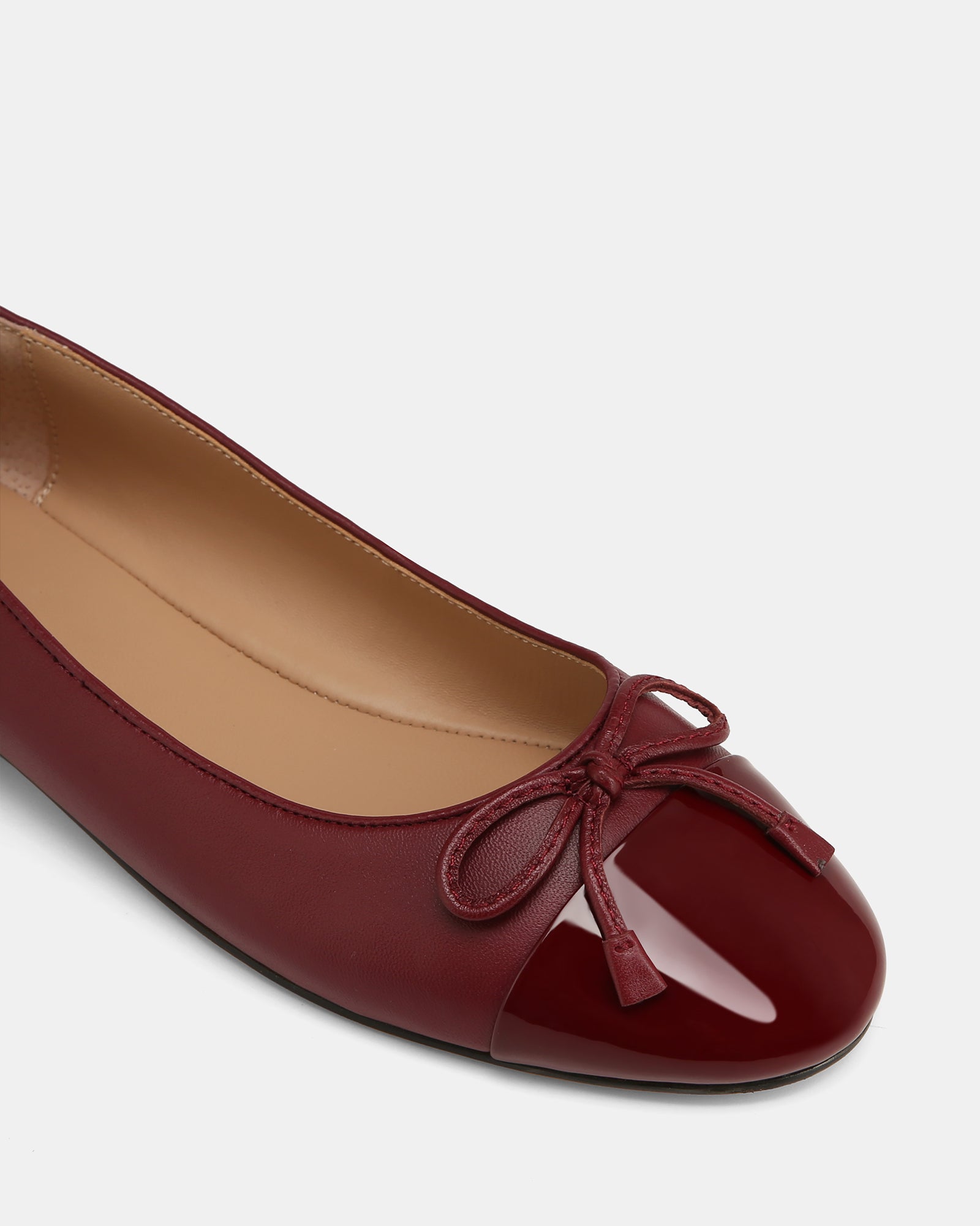 Amelia Wine Leather Ballet Flats