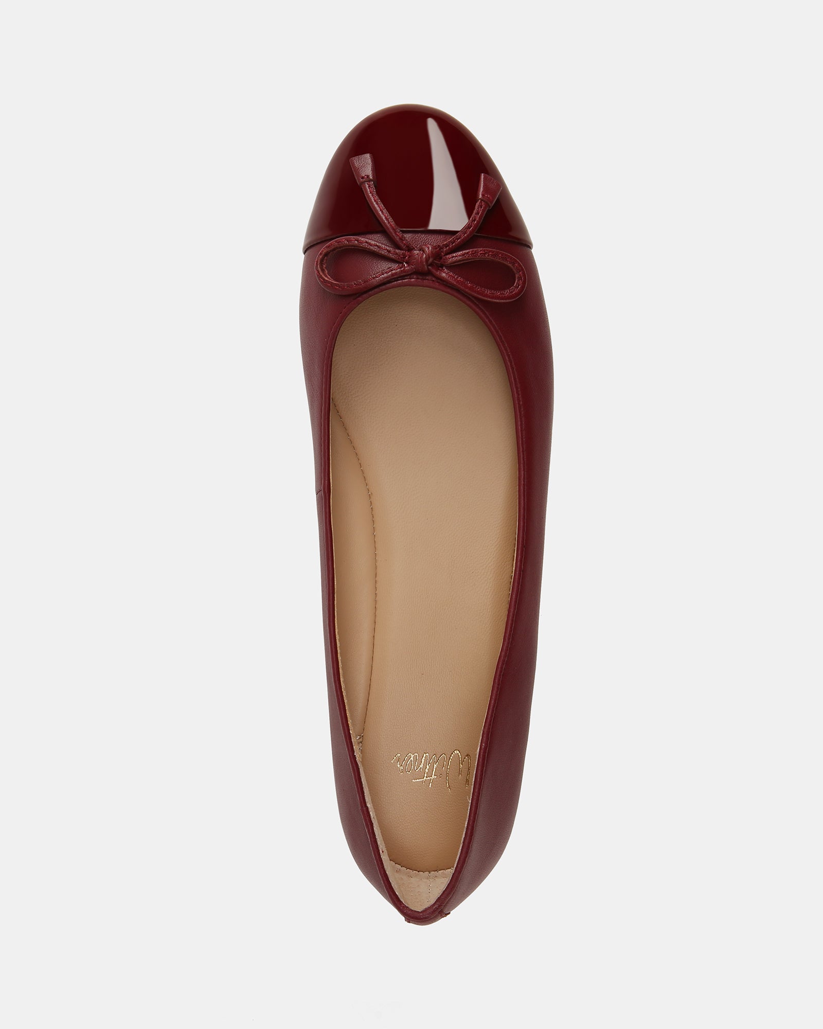 Amelia Wine Leather Ballet Flats