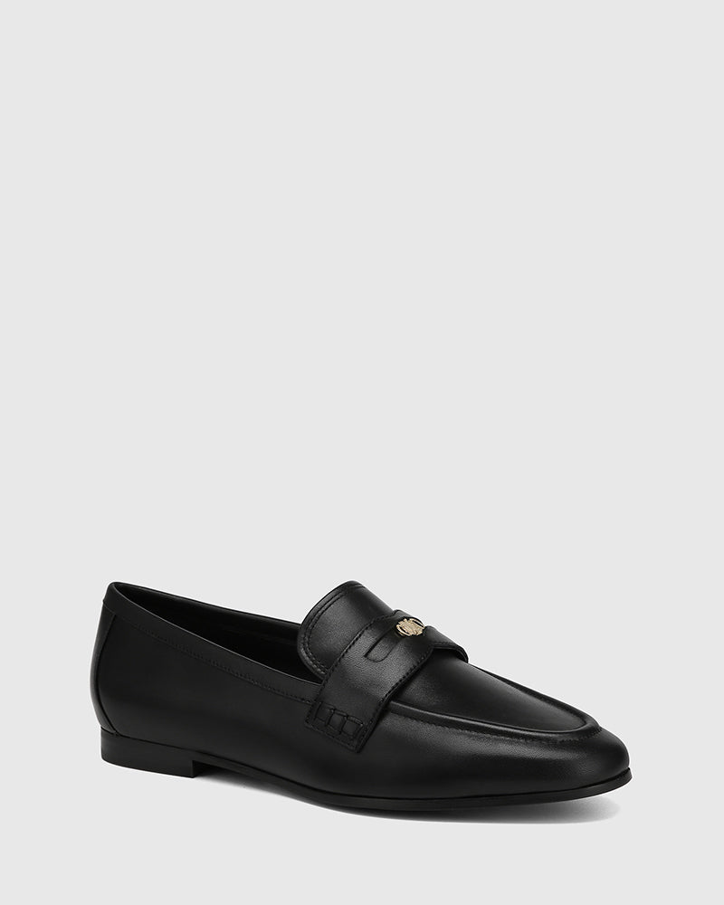 Andy Black Leather Loafer