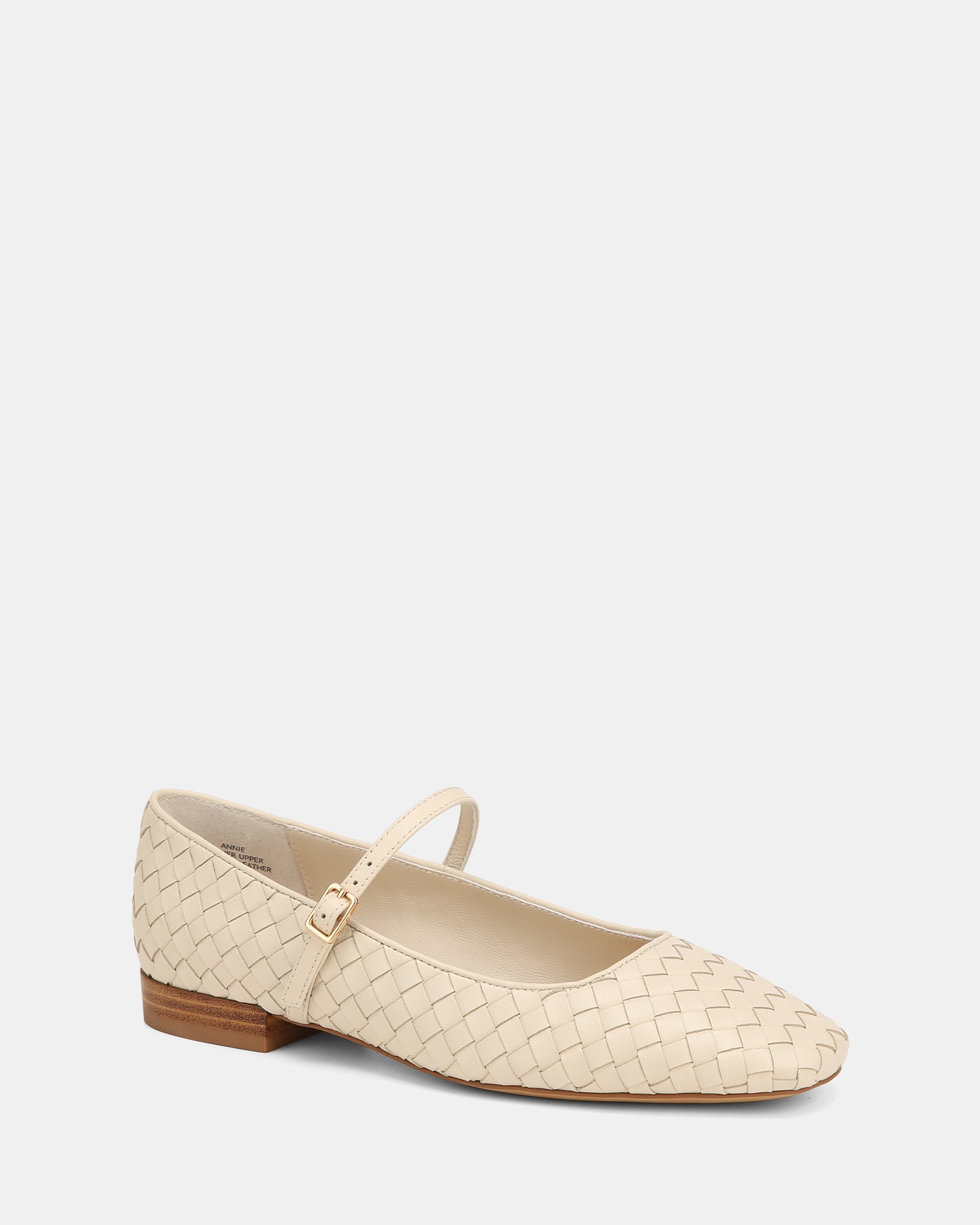 Annie Chalk Woven Suede Leather Mary Jane