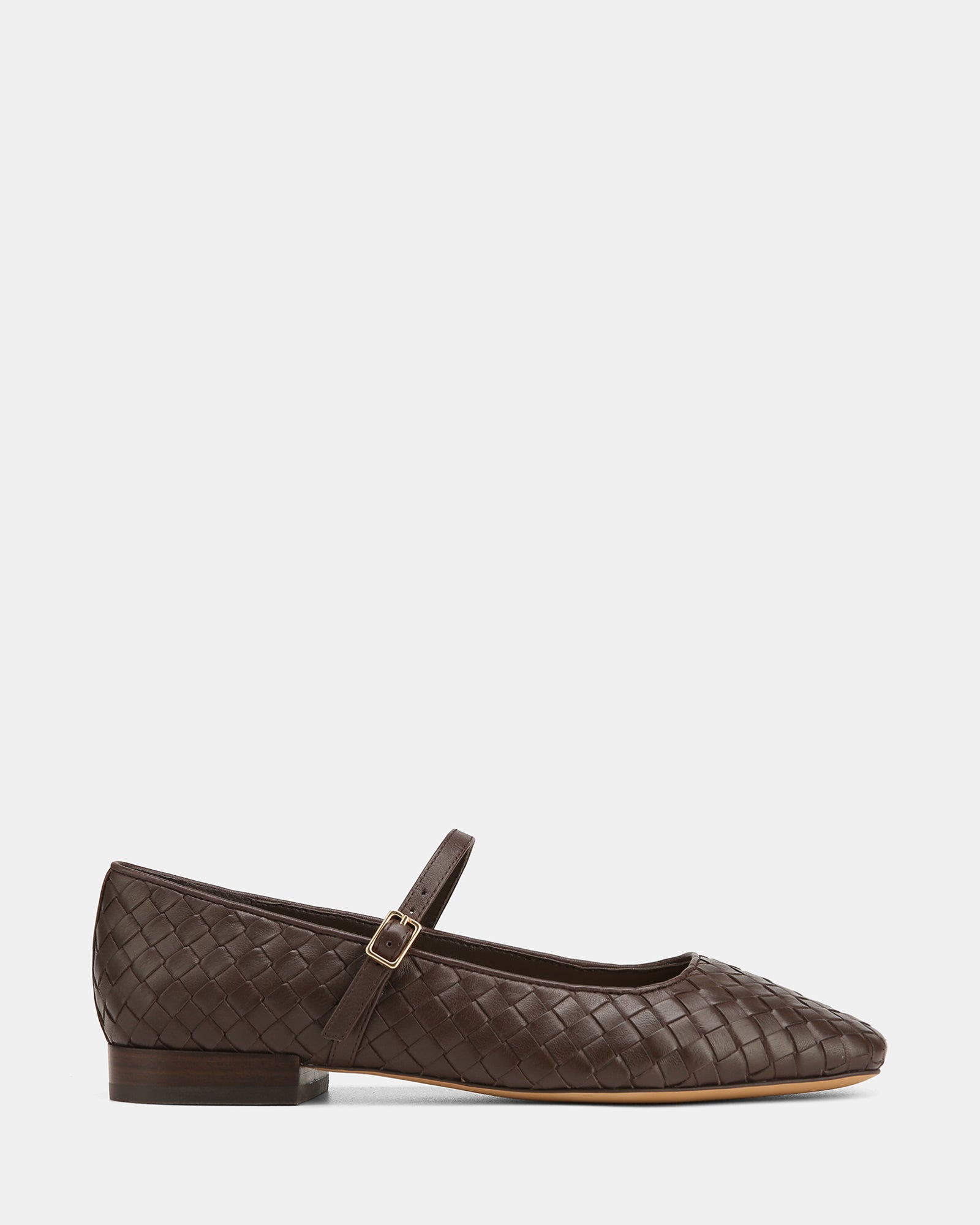 Annie Chocolate Woven Leather Mary Jane