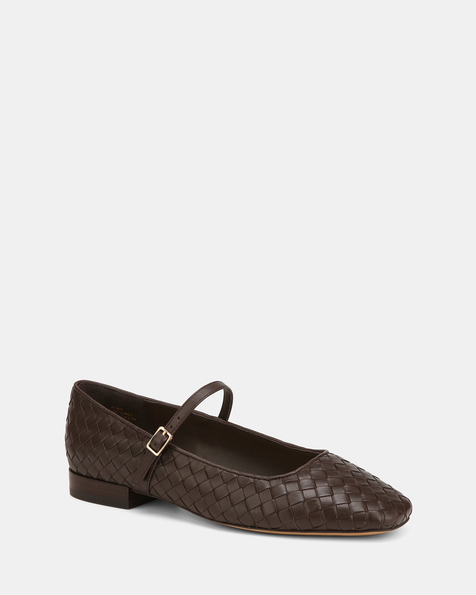Annie Chocolate Woven Leather Mary Jane