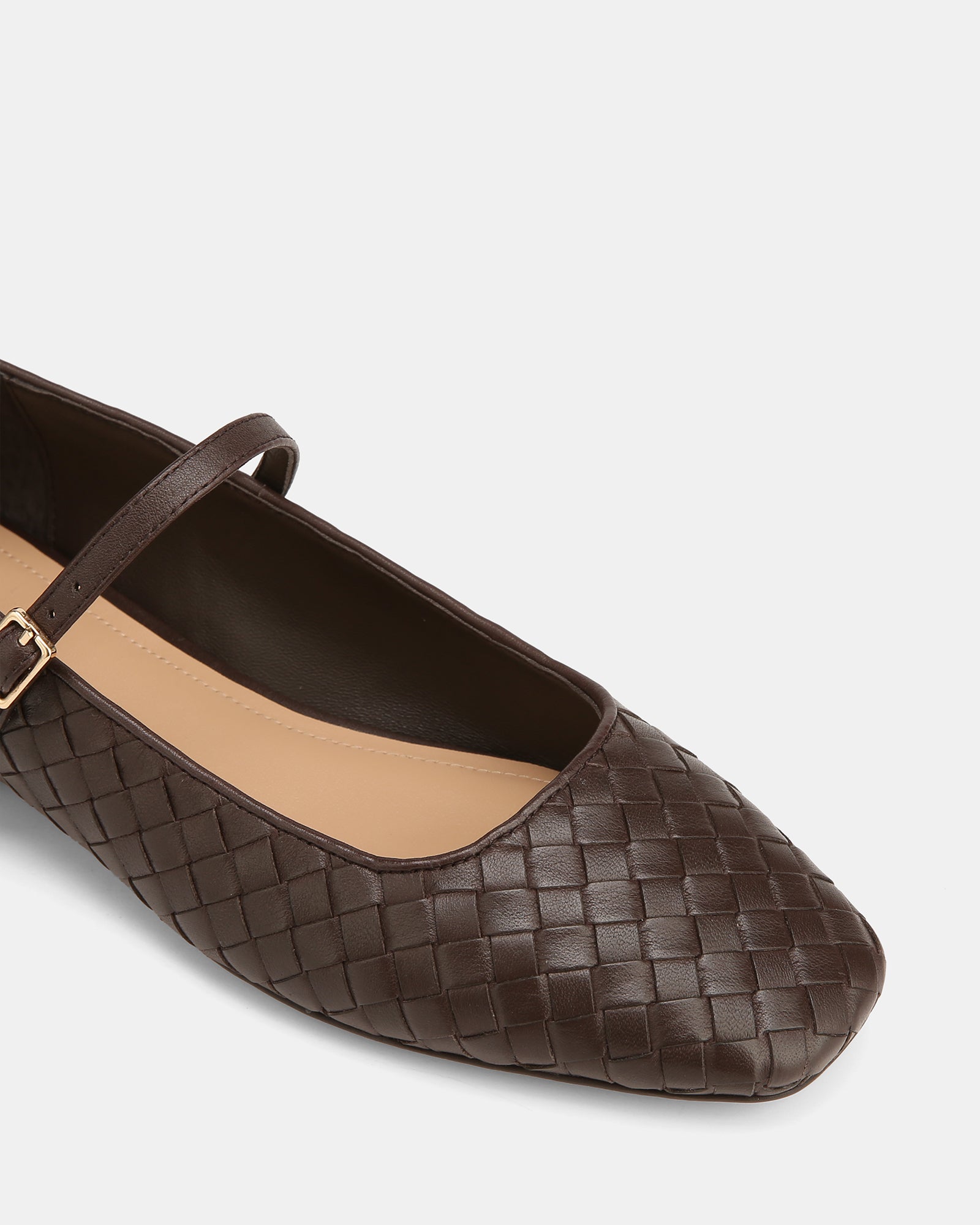 Annie Chocolate Woven Leather Mary Jane