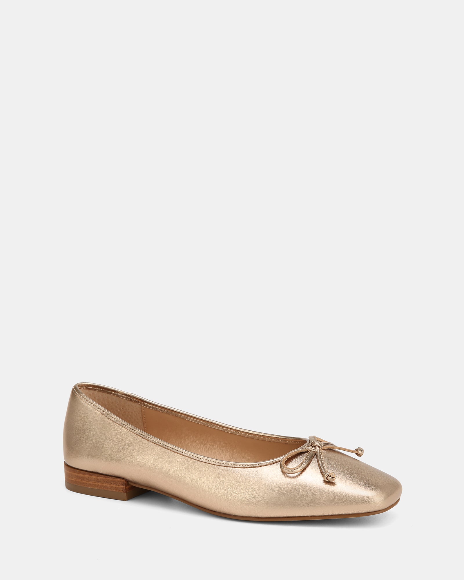 Armenia Champagne Metallic Leather Ballet Flat