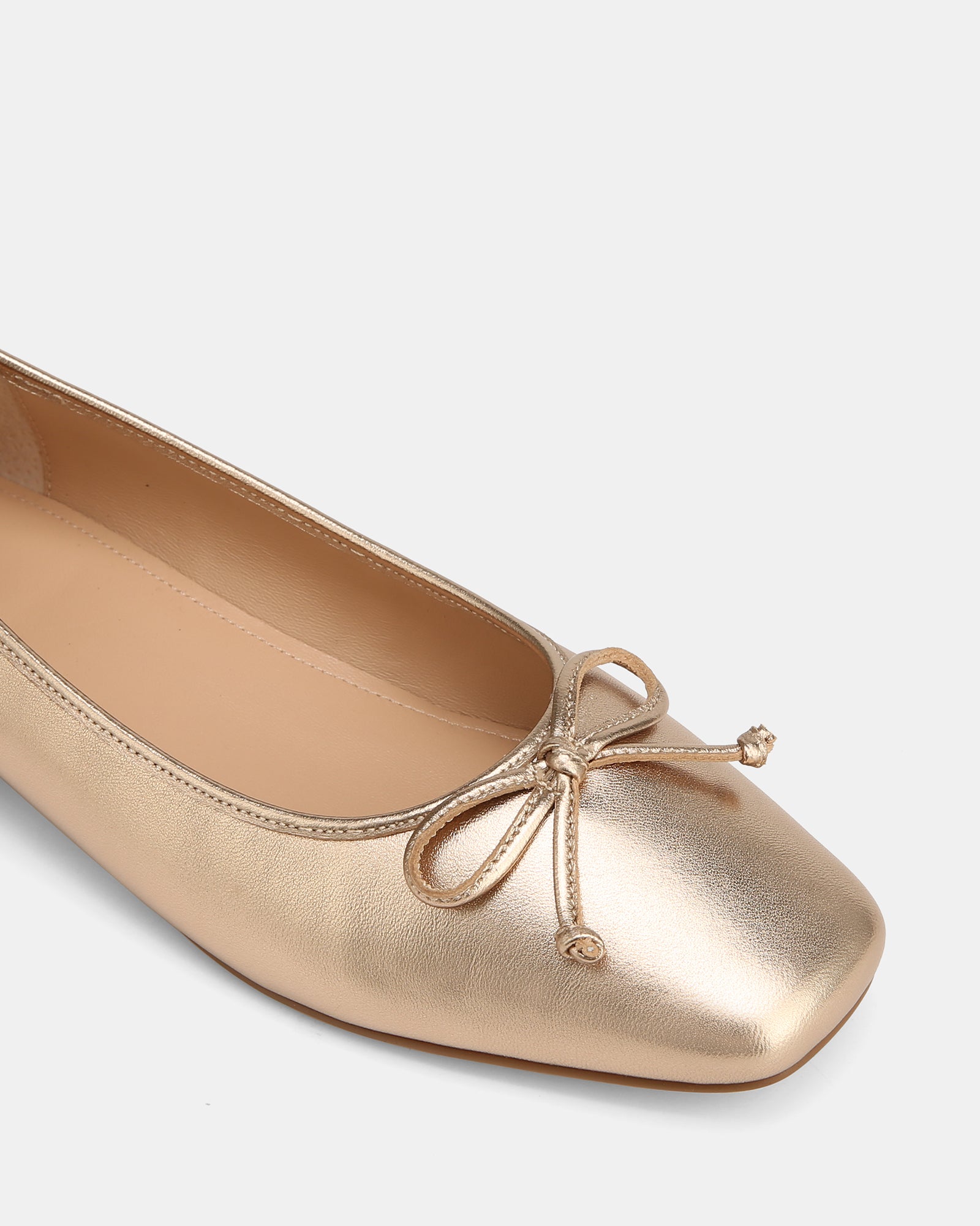 Armenia Champagne Metallic Leather Ballet Flat