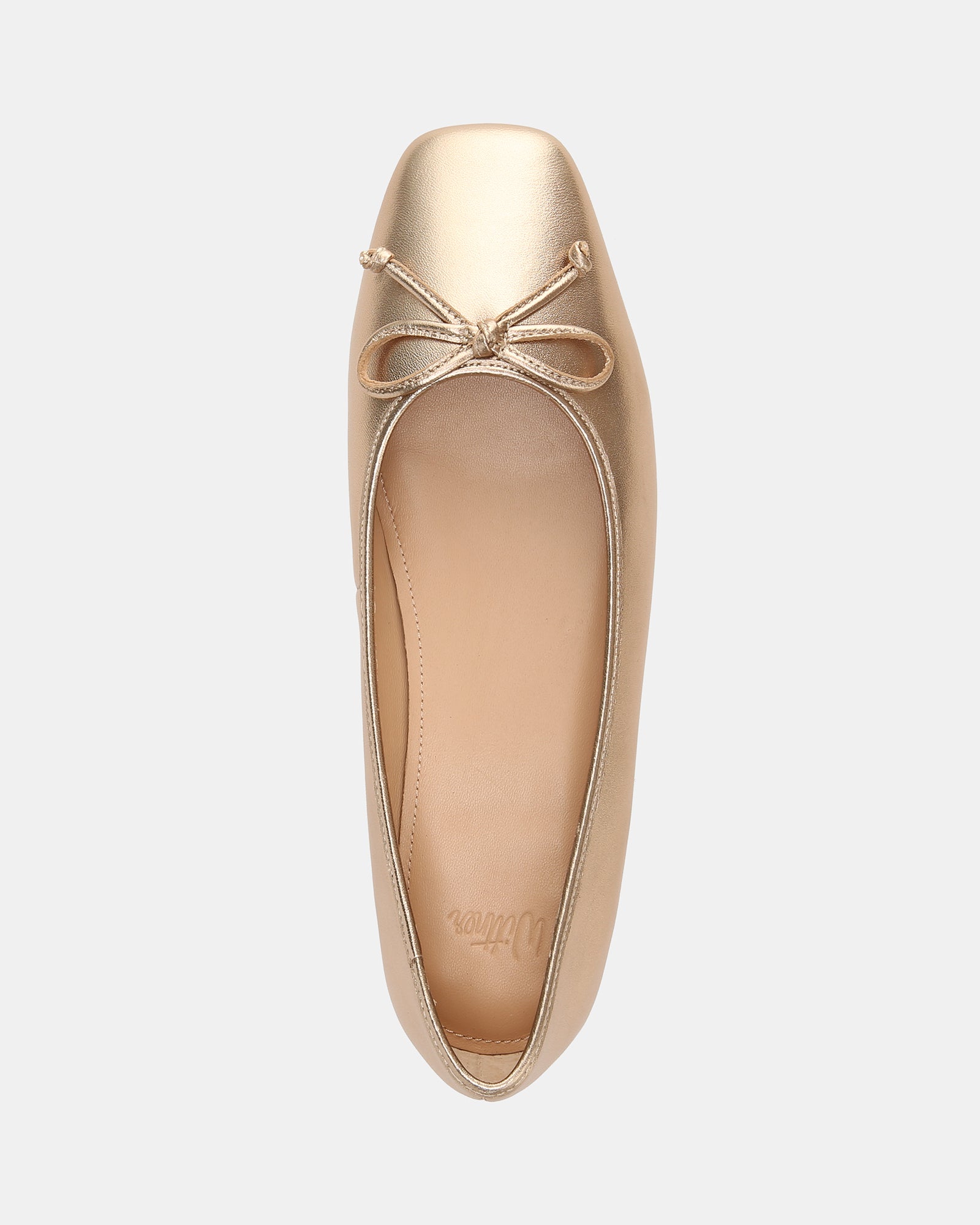 Armenia Champagne Metallic Leather Ballet Flat