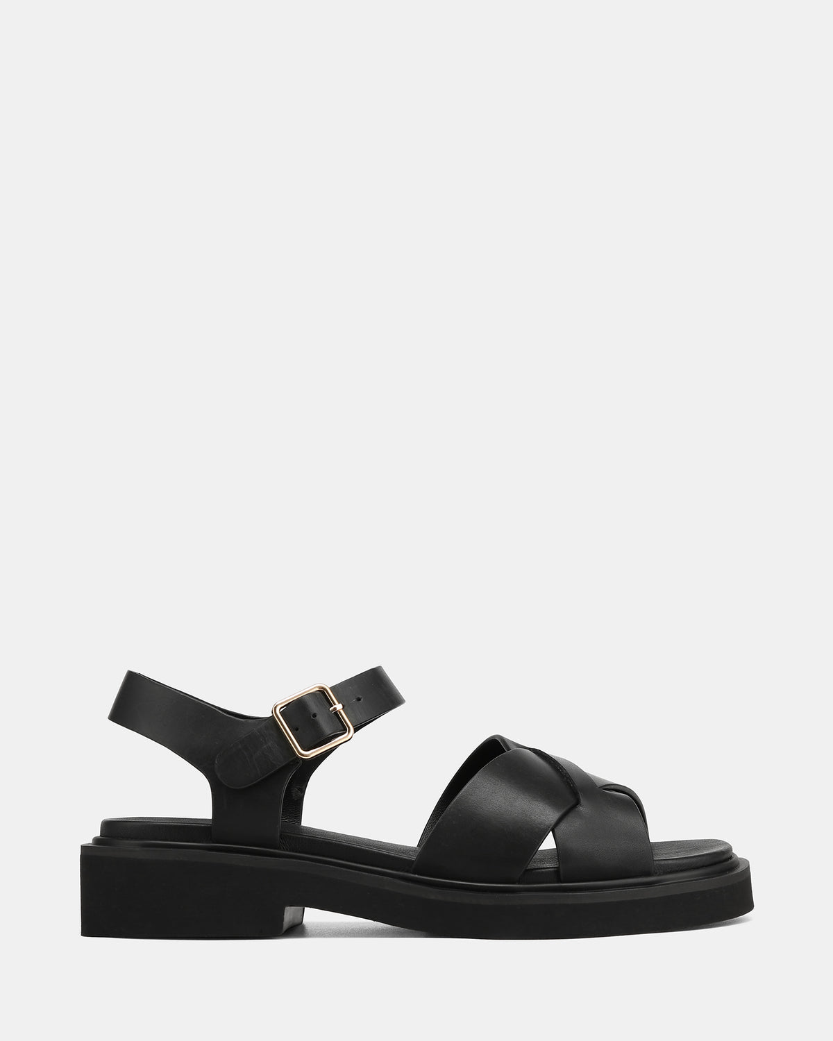 Austen Black Leather High Sandals