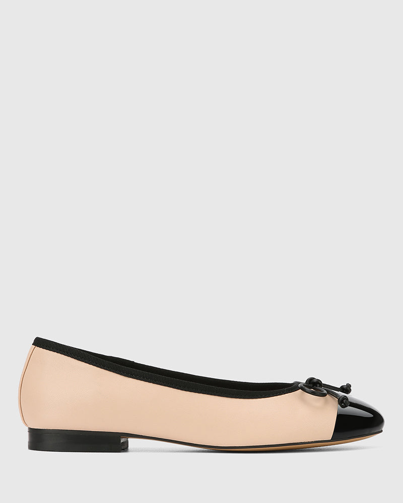 Avah Bisque Leather Ballet Flat