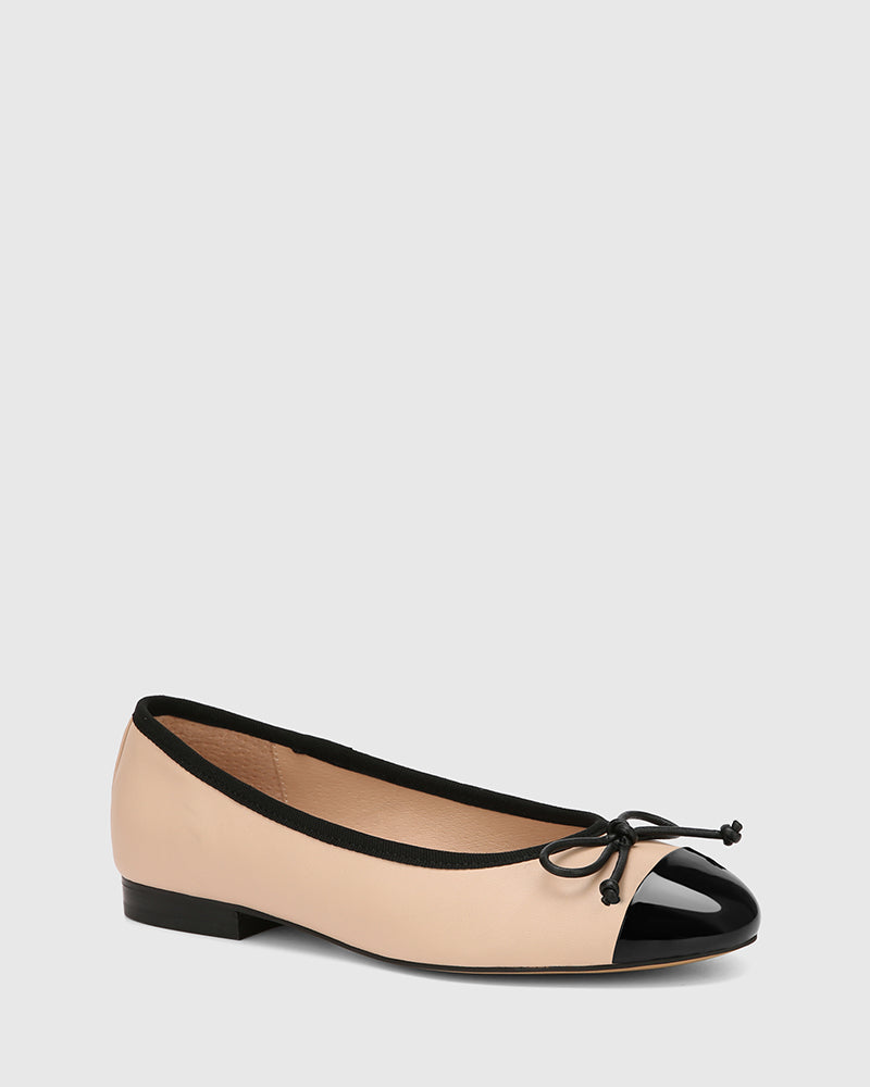 Avah Bisque Leather Ballet Flat
