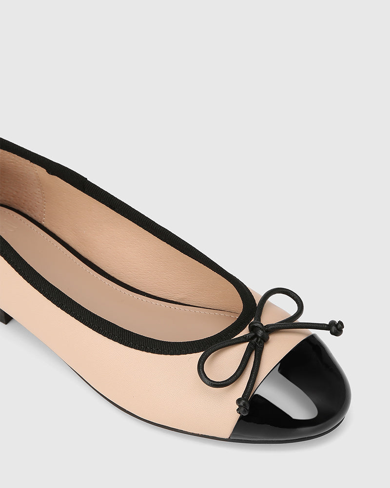 Avah Bisque Leather Ballet Flat