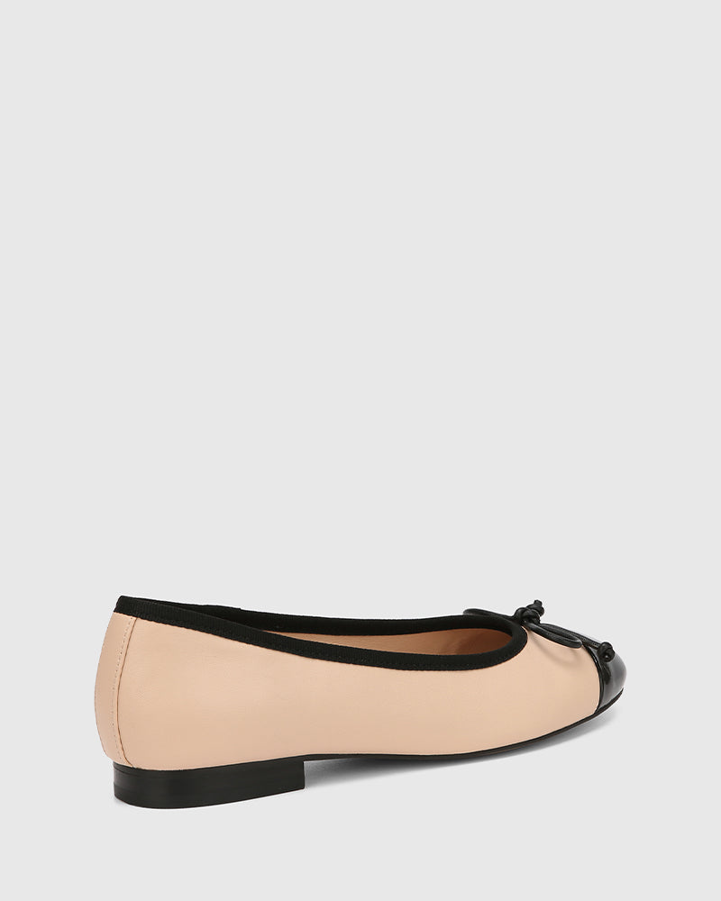 Avah Bisque Leather Ballet Flat