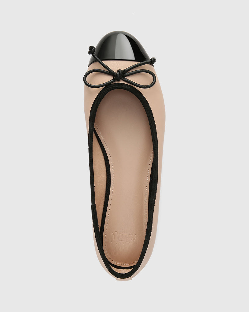 Avah Bisque Leather Ballet Flat