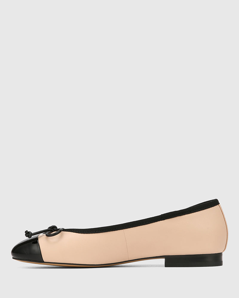 Avah Bisque Leather Ballet Flat