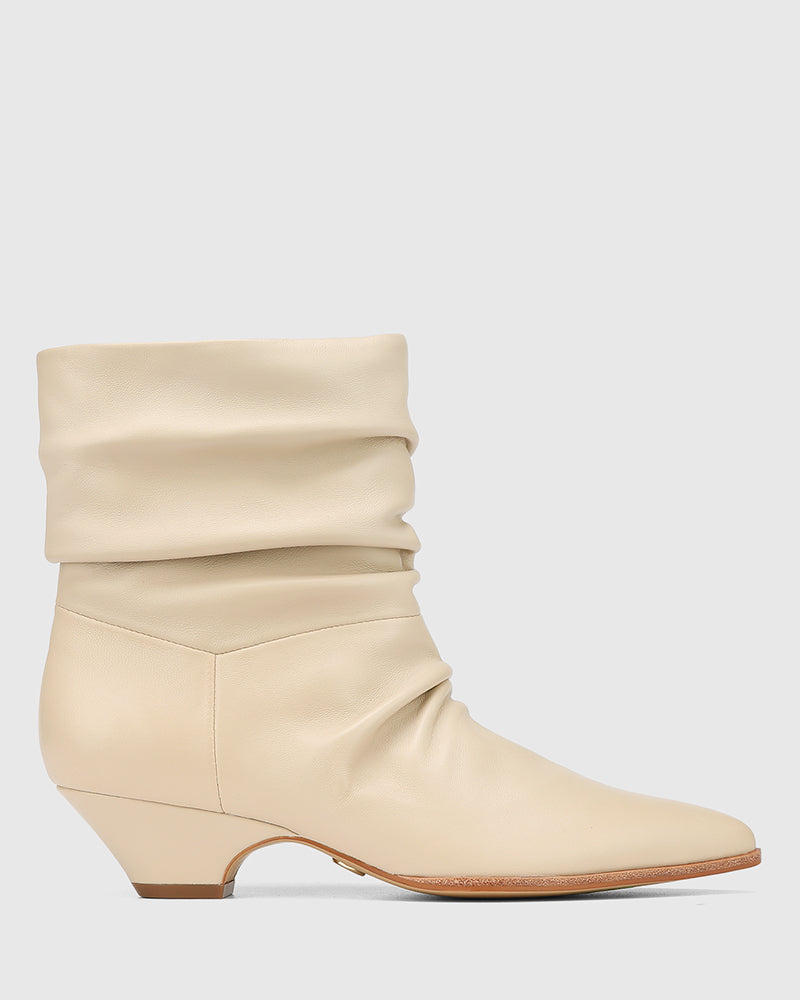 Axiel Oyster Leather Slouch Ankle Boot