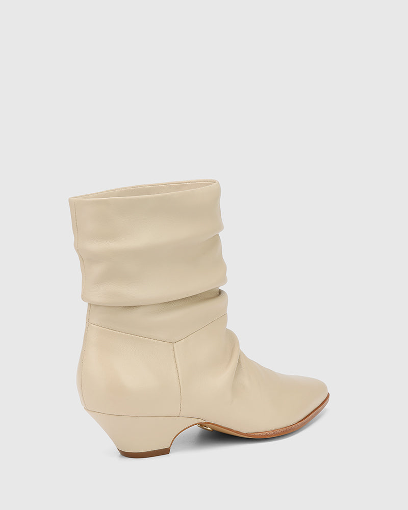 Axiel Oyster Leather Slouch Ankle Boot