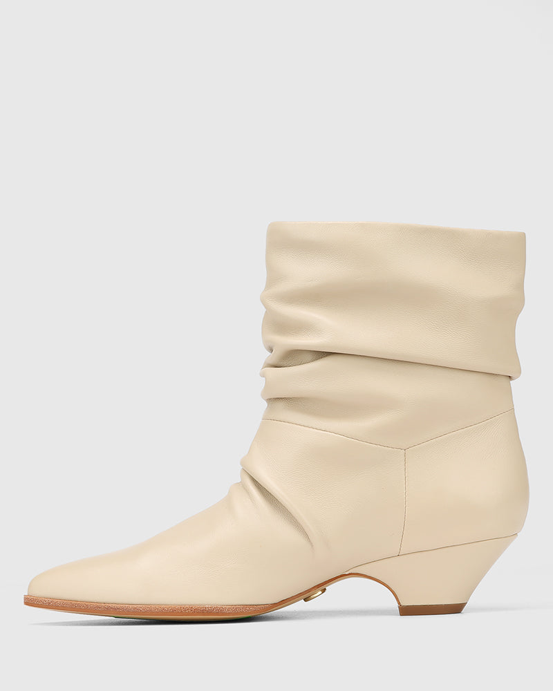 Axiel Oyster Leather Slouch Ankle Boot