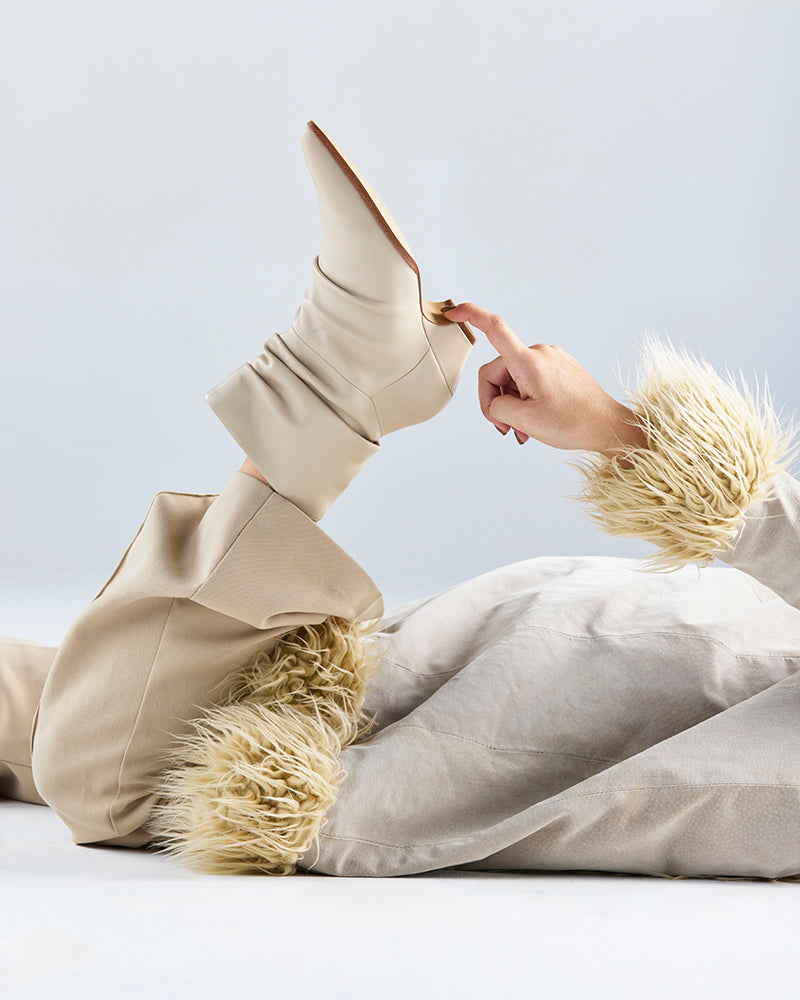 Axiel Oyster Leather Slouch Ankle Boot