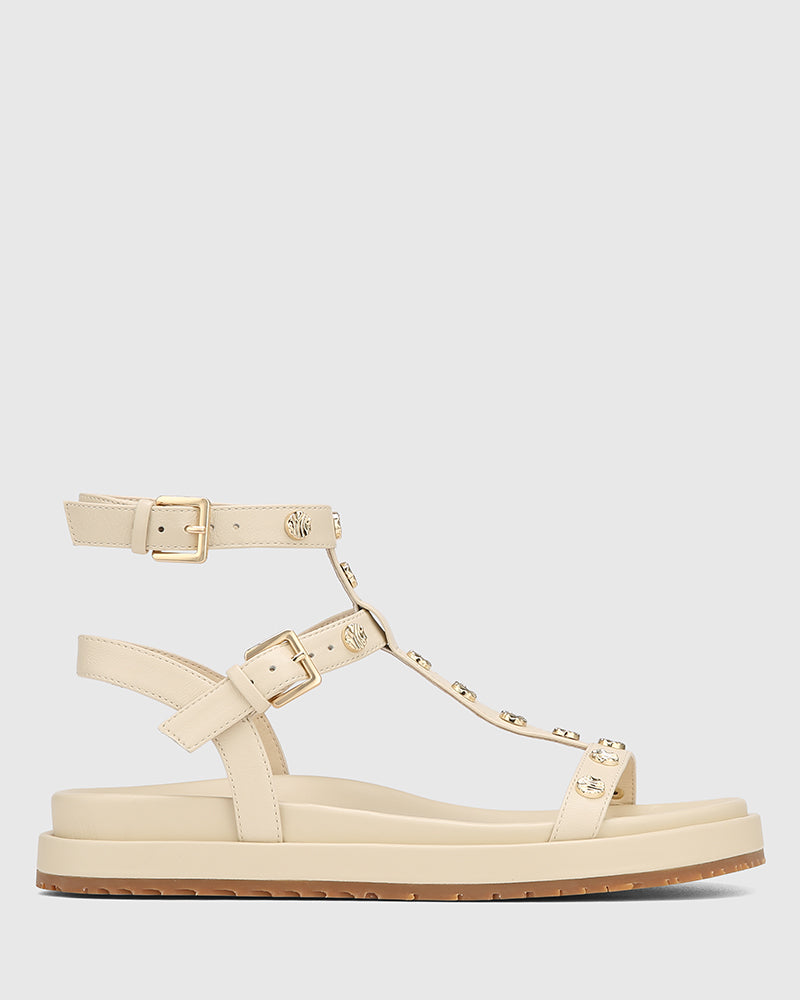 Bahir Vintage Ivory Leather Sandal