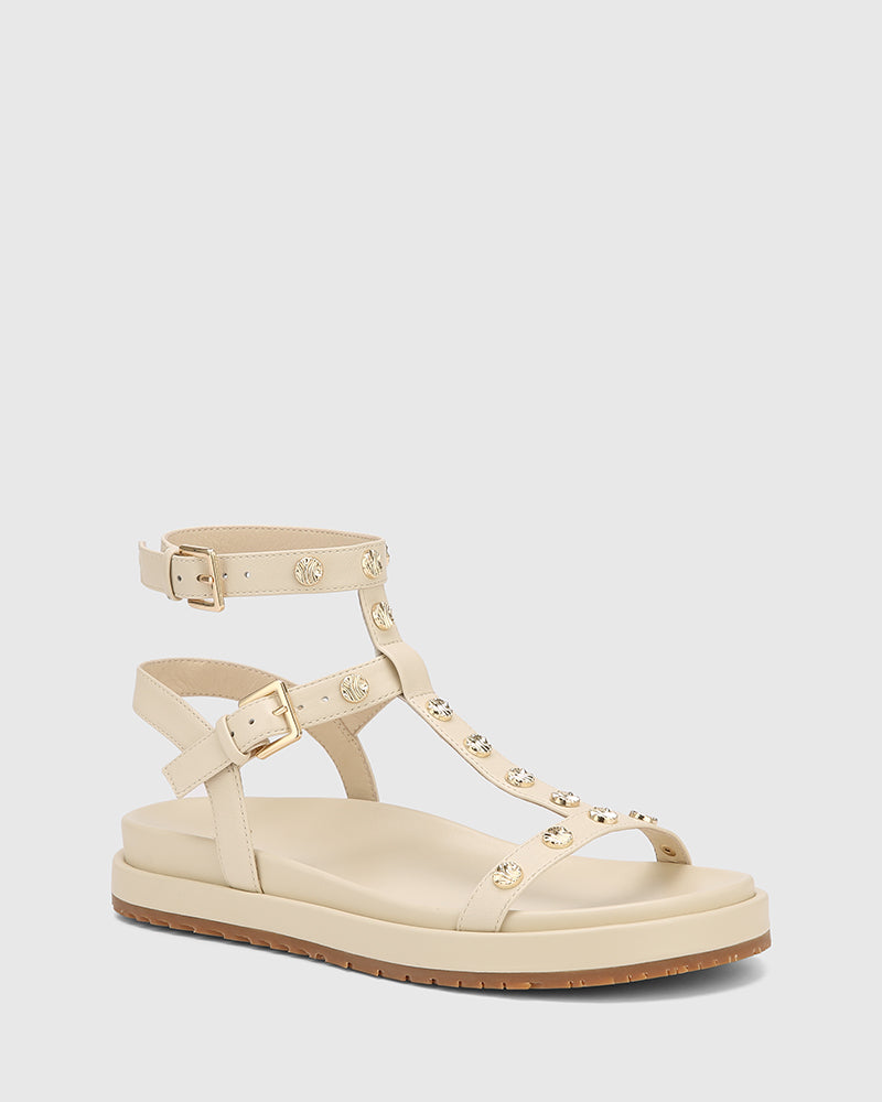 Bahir Vintage Ivory Leather Sandal