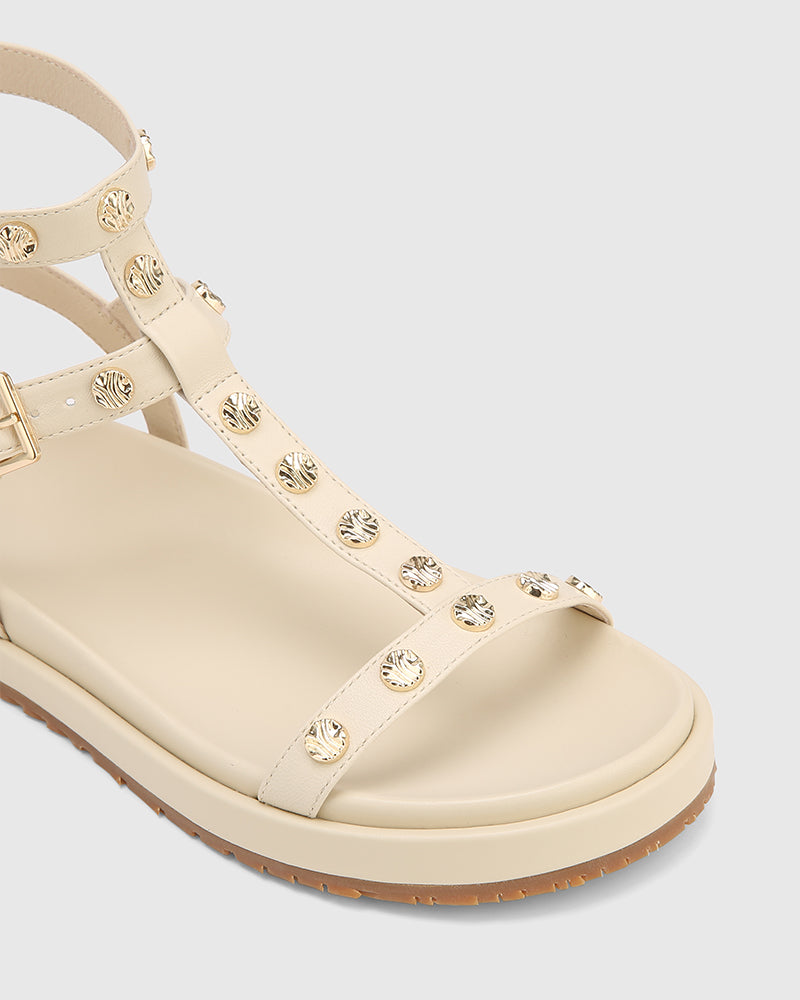 Bahir Vintage Ivory Leather Sandal