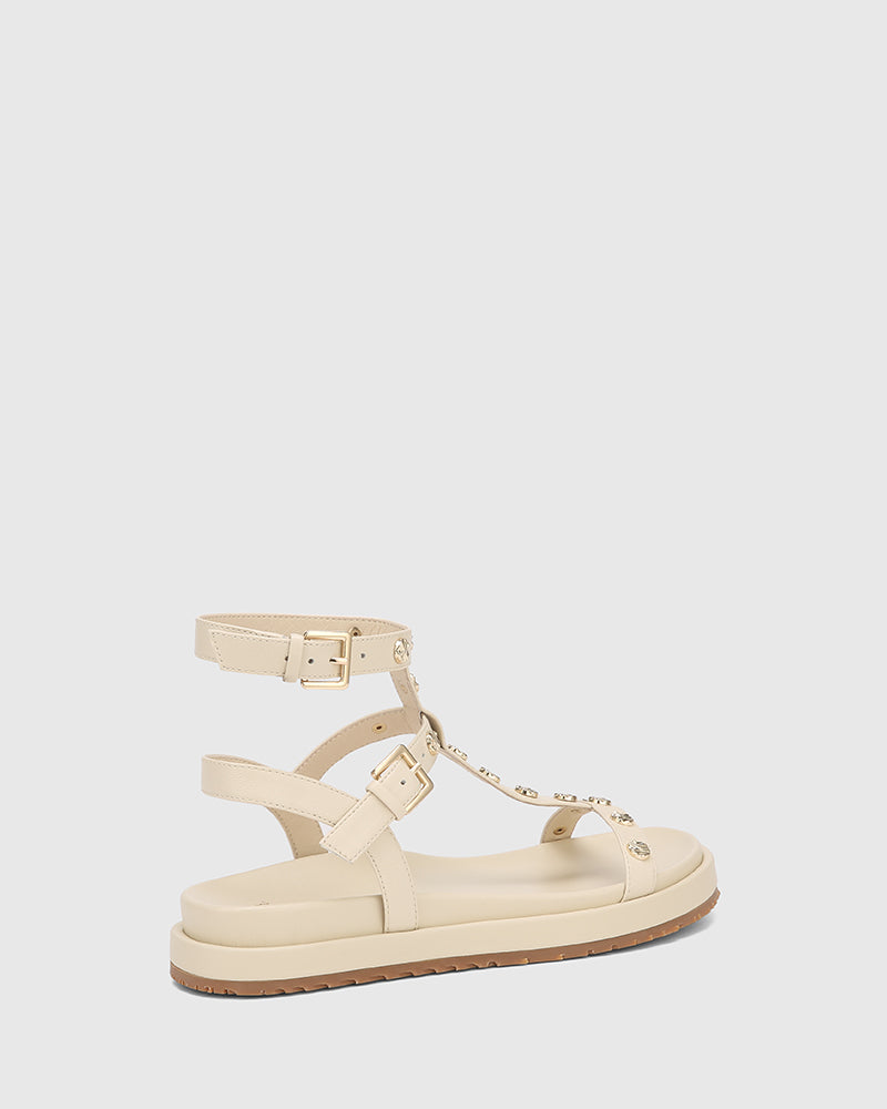 Bahir Vintage Ivory Leather Sandal