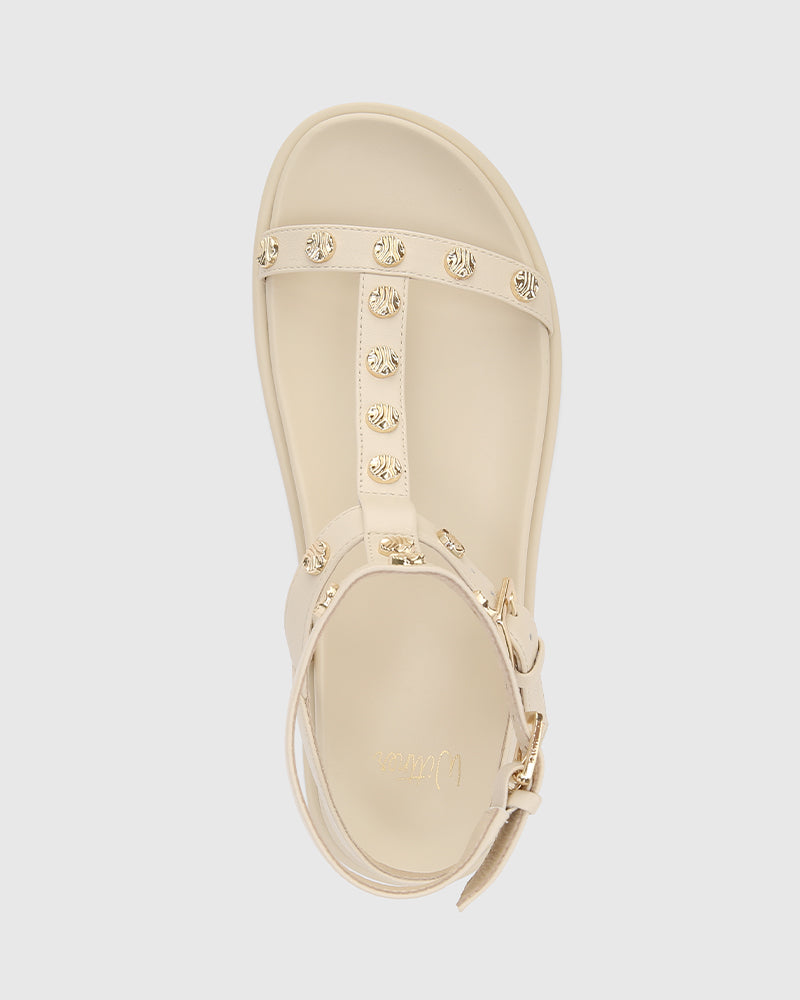 Bahir Vintage Ivory Leather Sandal