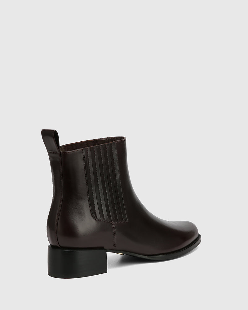 Barretta Dark Brown Leather Ankle Boot