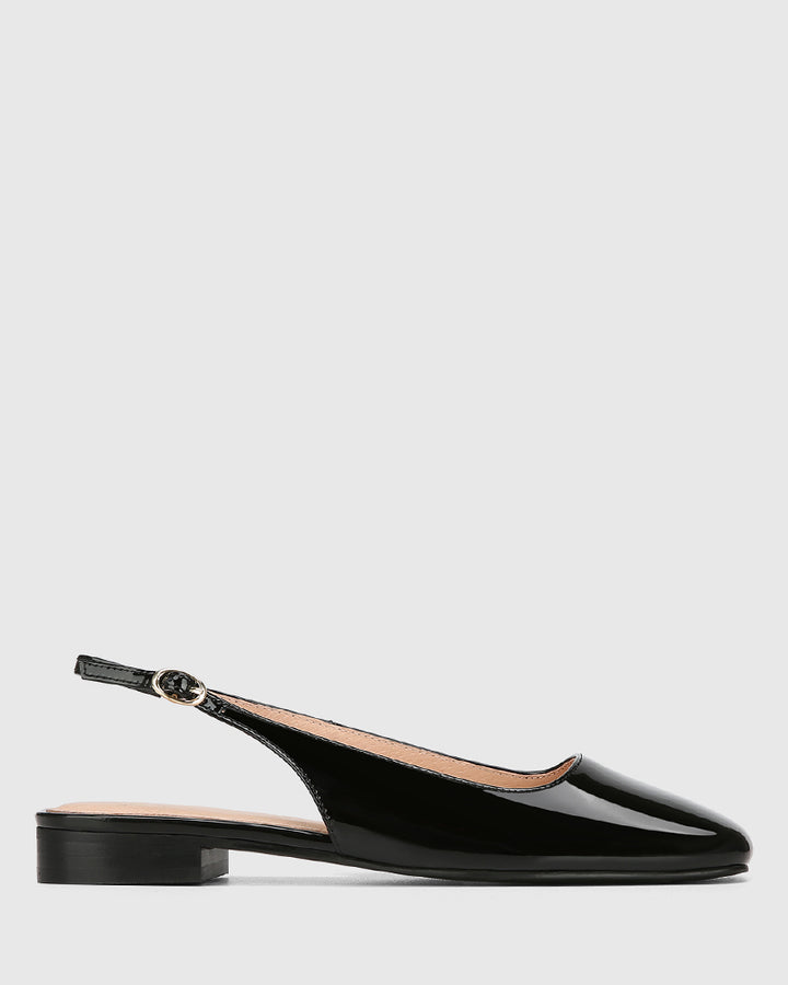 Bev Black Patent Leather Slingback