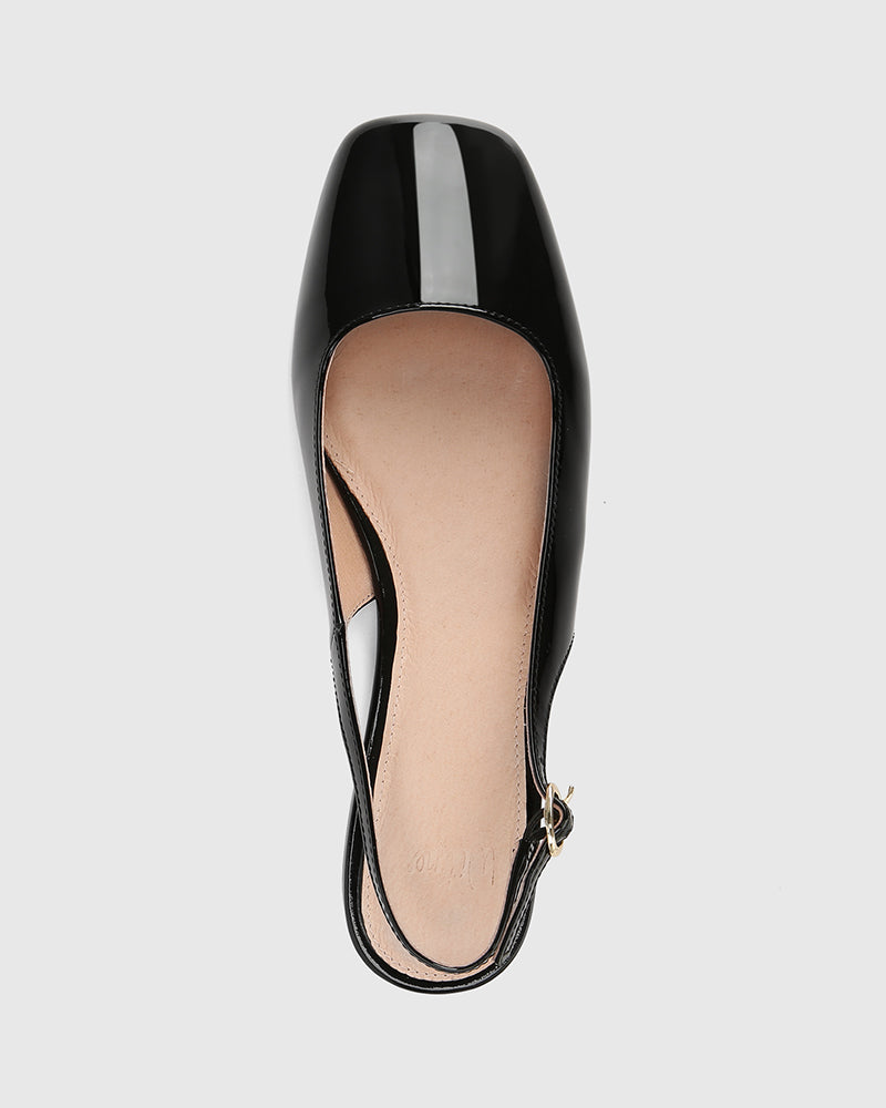 Bev Black Patent Leather Slingback