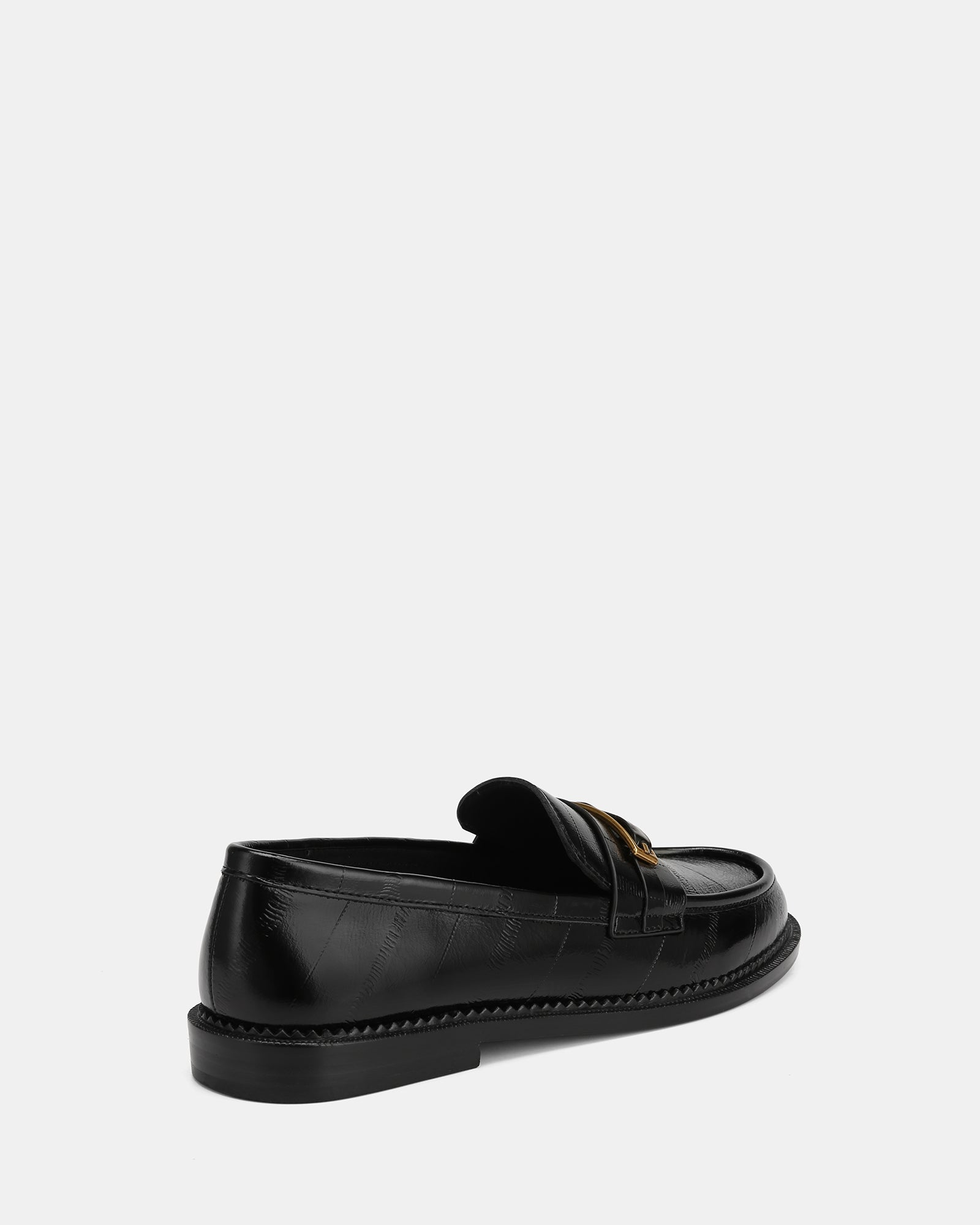 Bennett Black Croc Embossed Leather Loafers