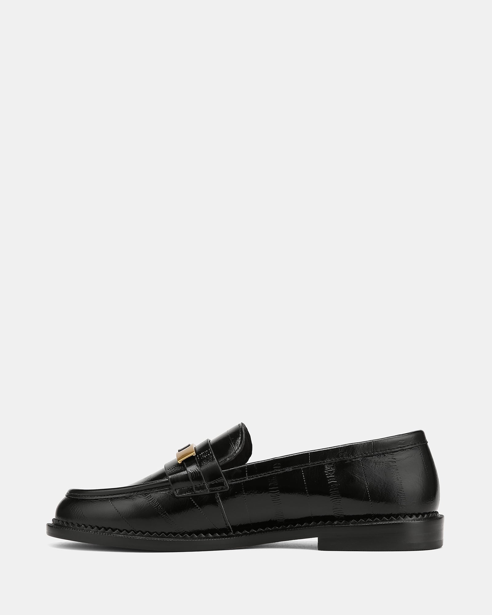 Bennett Black Croc Embossed Leather Loafers