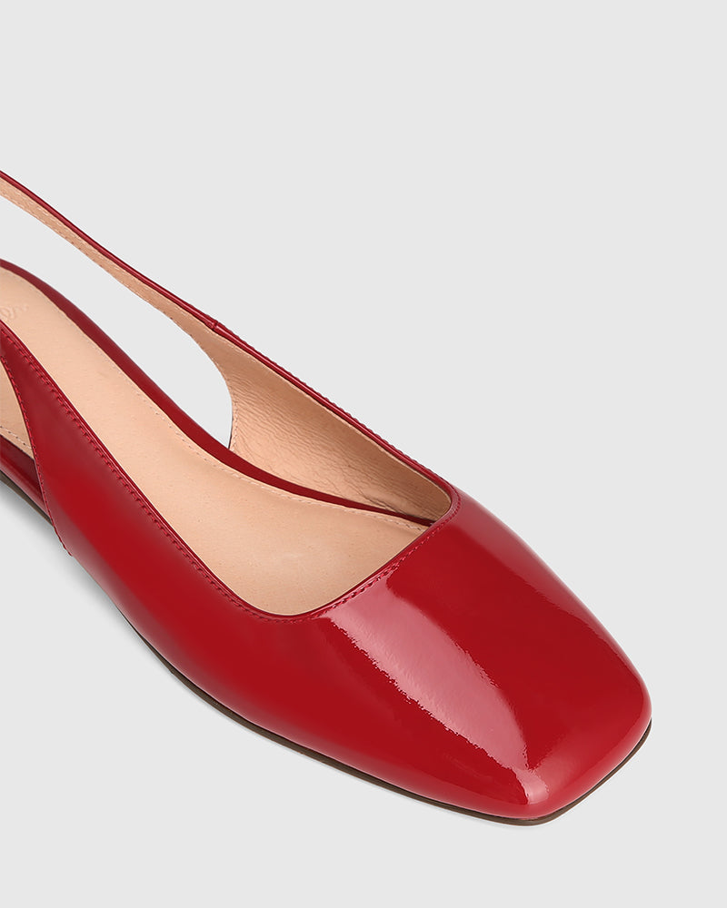 Bev Deep Red Patent Leather Slingback