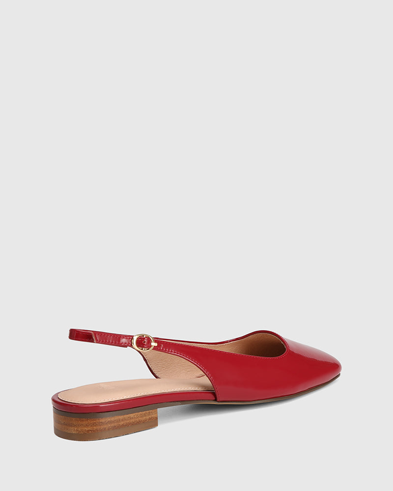Bev Deep Red Patent Leather Slingback