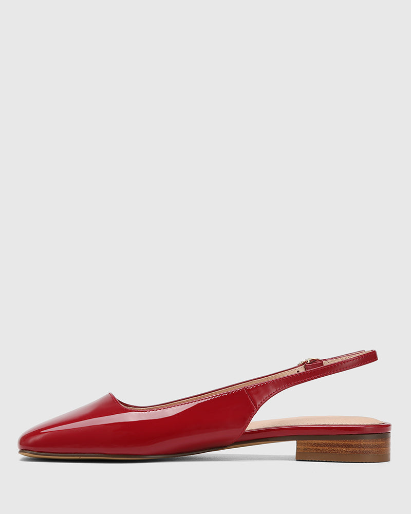 Bev Deep Red Patent Leather Slingback