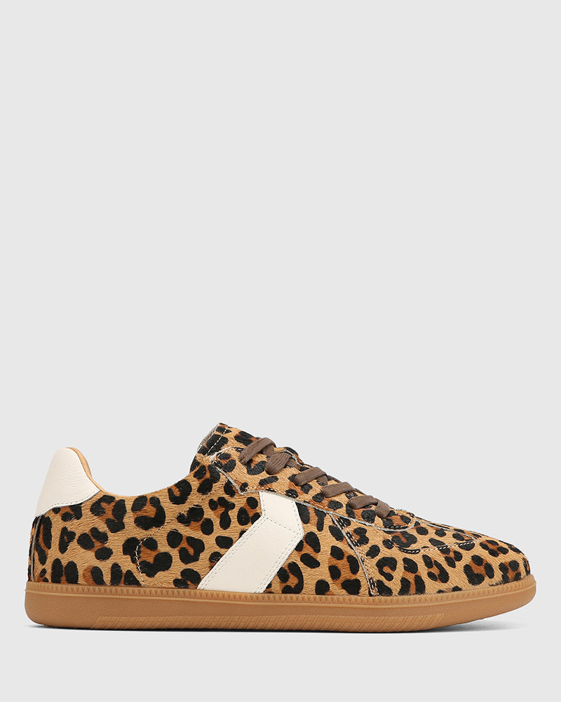 Blaze Sand Leopard Hair on Leather Sneaker