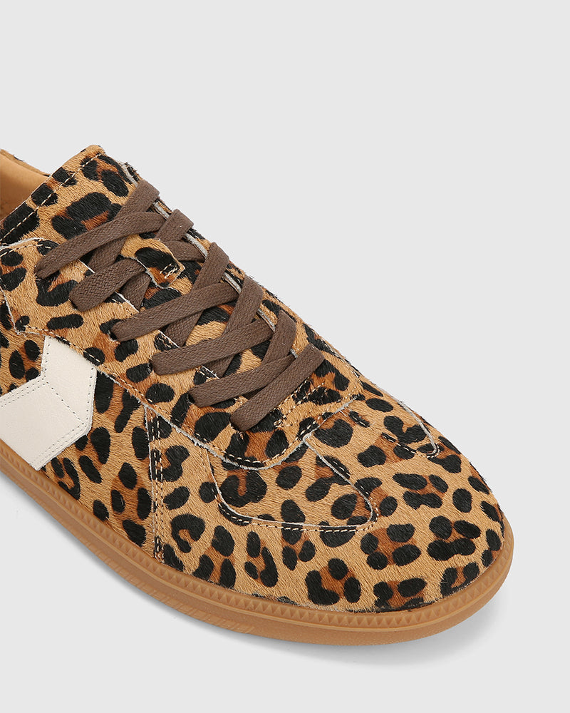 Blaze Sand Leopard Hair on Leather Sneaker