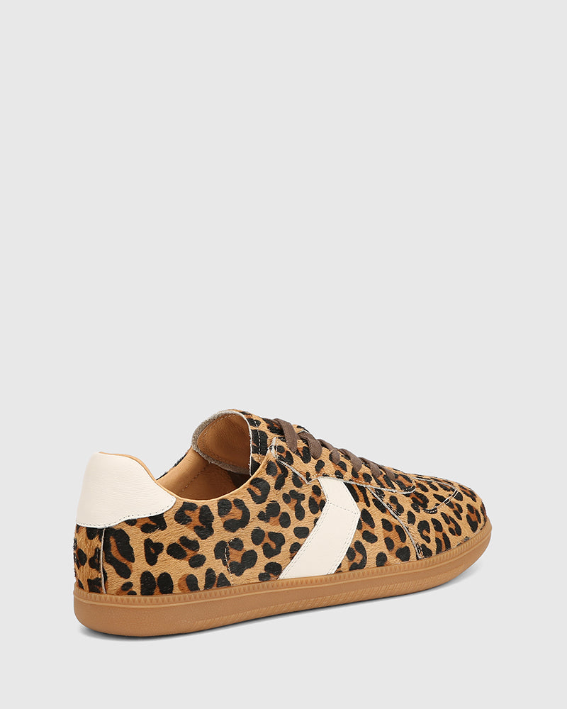 Blaze Sand Leopard Hair on Leather Sneaker