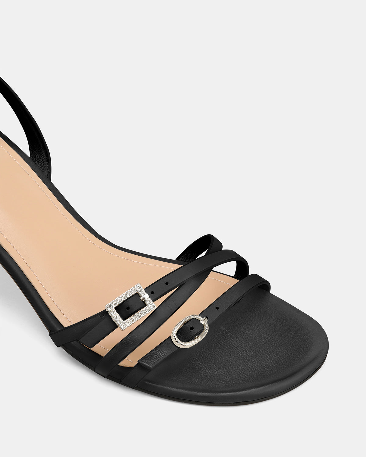 BRIONY LOW HEELS BLACK LEATHER