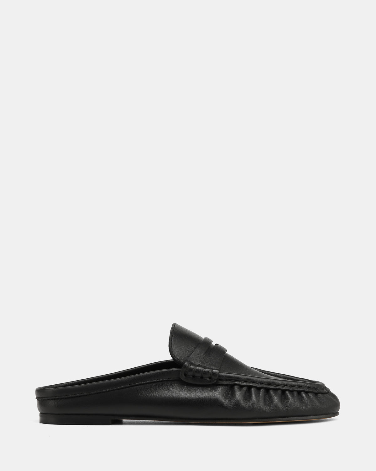 Bronn Black Leather Flats