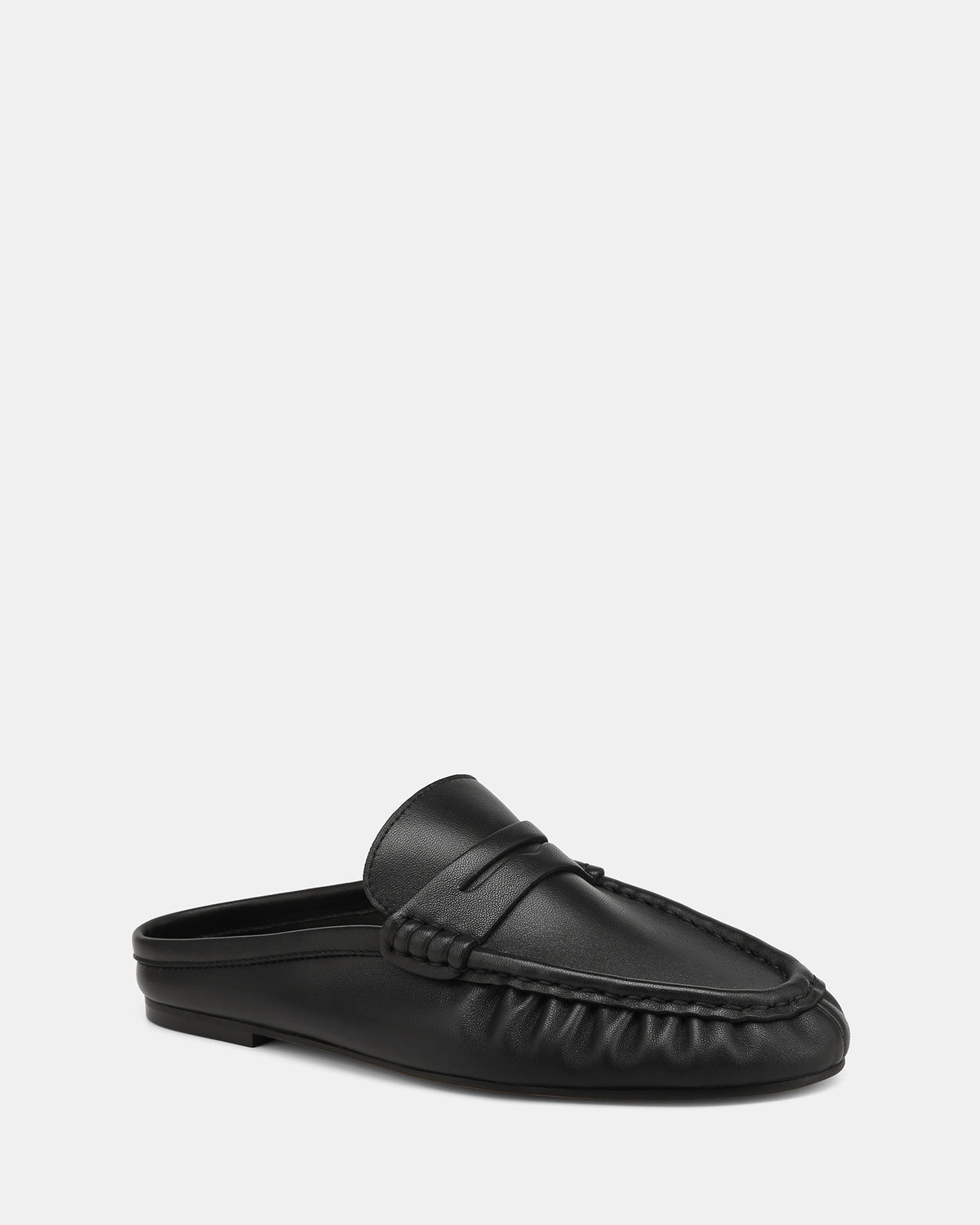 Bronn Black Leather Flats