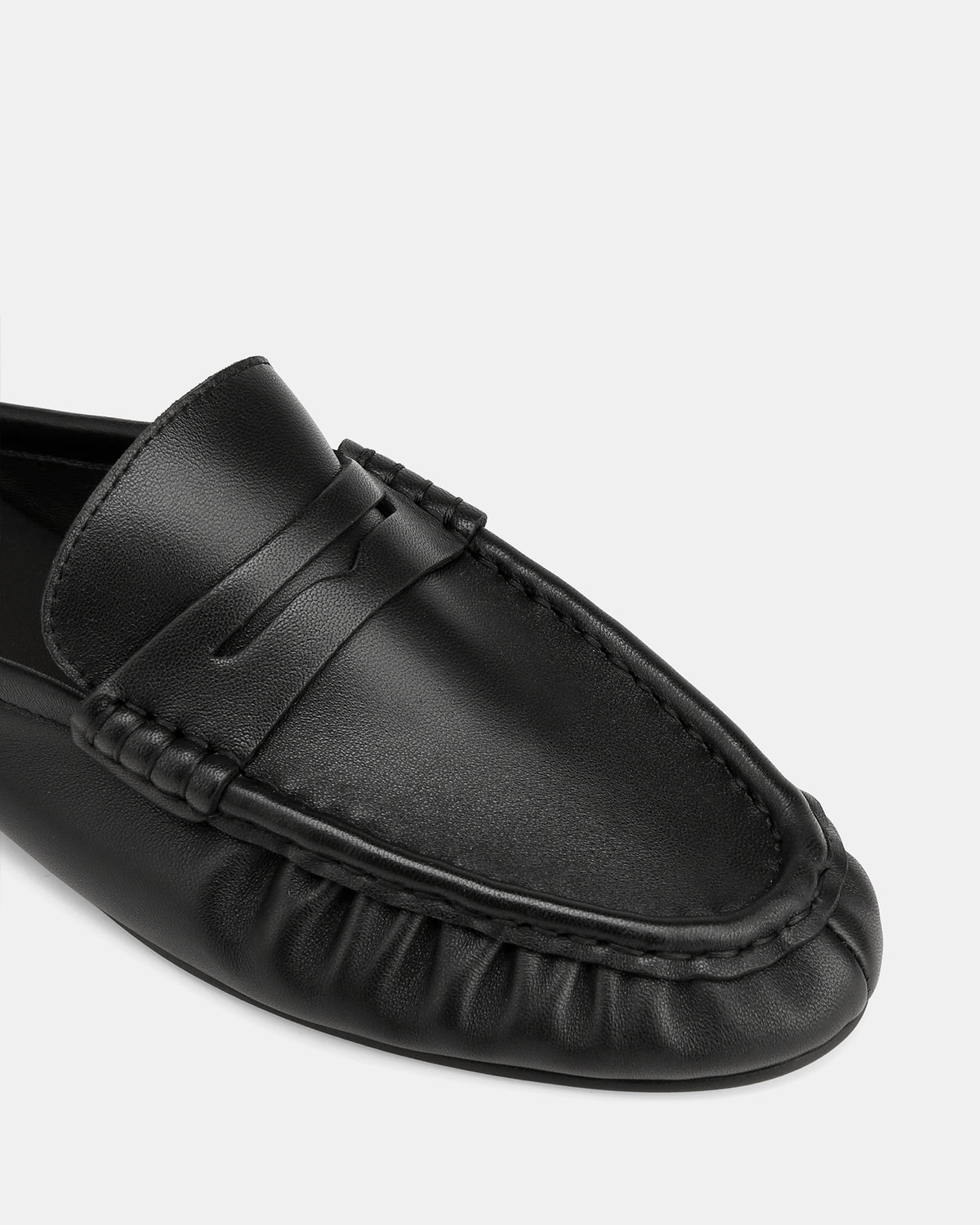 Bronn Black Leather Flats