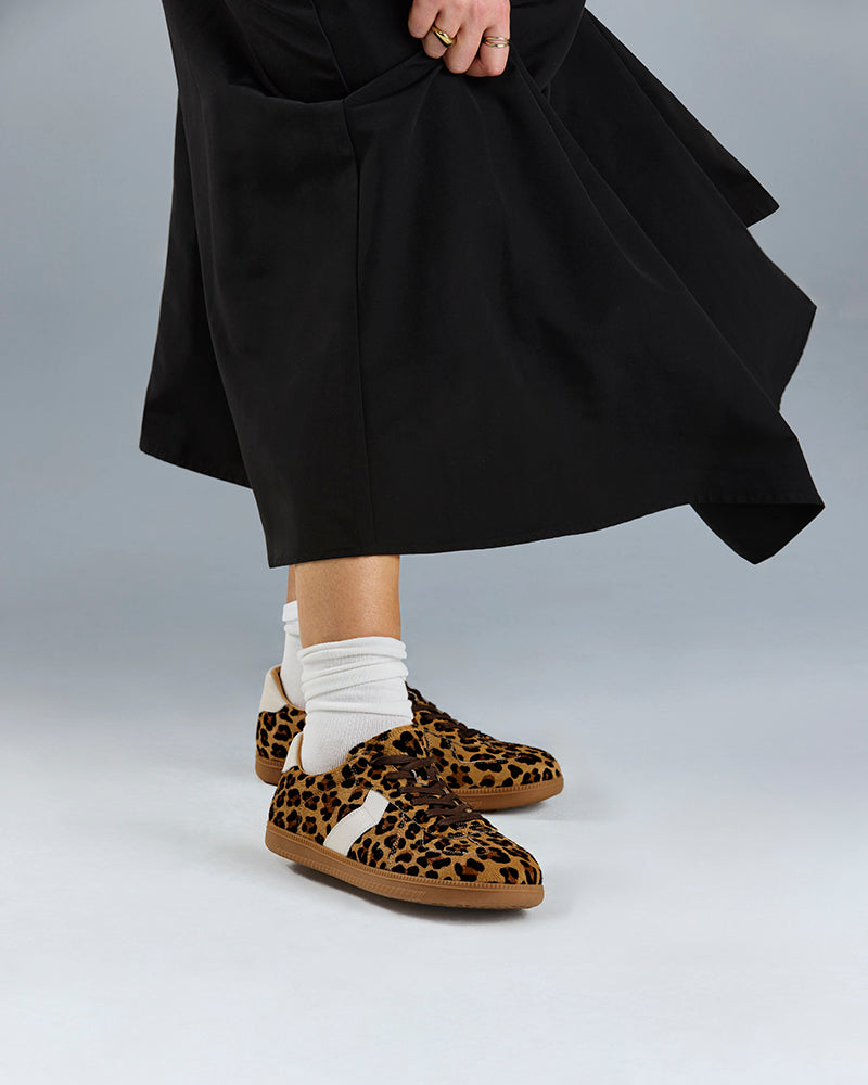 Blaze Sand Leopard Hair on Leather Sneaker